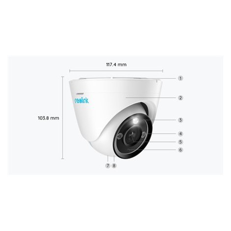 Reolink 4K Security IP Camera with Color Night Vision P434 Dome 8 MP 2.8-8mm/F1.6 IP66 H.265 MicroSD, max. 256 GB - 3